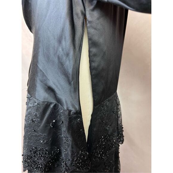 Vintage 80s does 20s Flapper Drop Waist Beaded Tiered Dress Victoria Royal LTD - Picture 7 of 9